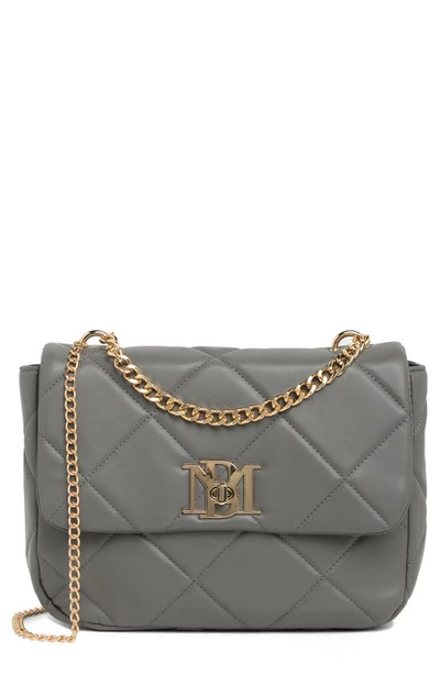 Shop Badgley Mischka Large Quilted Crossbody Bag In Grey