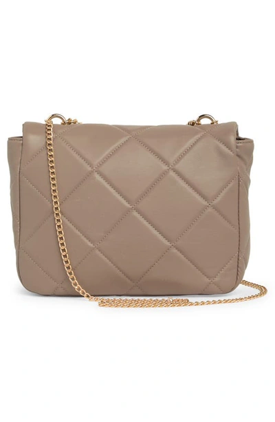 Badgley Mischka Large Quilted Crossbody Bag In Taupe