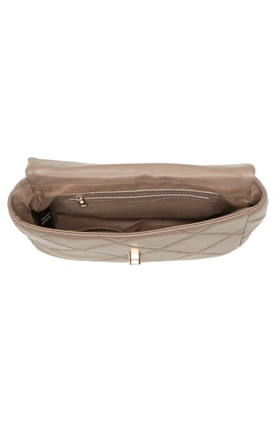 Badgley Mischka Large Quilted Crossbody Bag In Taupe