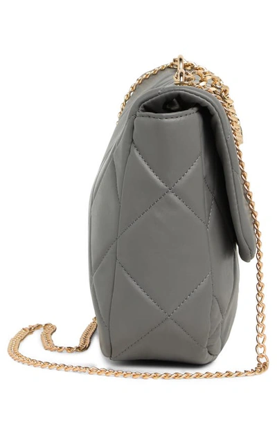 Shop Badgley Mischka Large Quilted Crossbody Bag In Grey