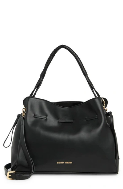 Shop Badgley Mischka Soft Bucket Bag In Black