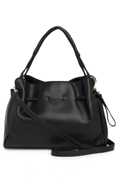 Shop Badgley Mischka Soft Bucket Bag In Black