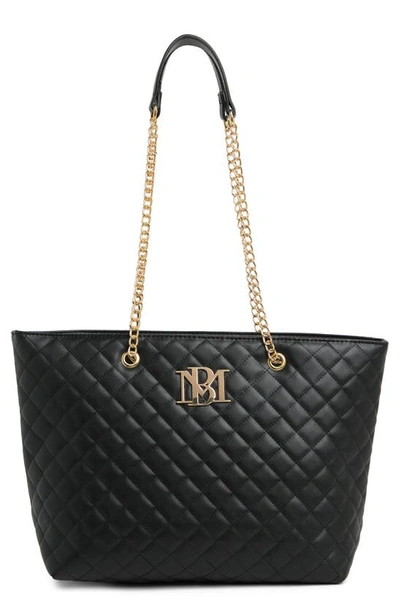 Shop Badgley Mischka Large Quilted Tote Bag In Black