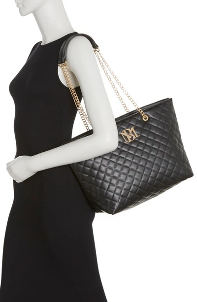 Shop Badgley Mischka Large Quilted Tote Bag In Black