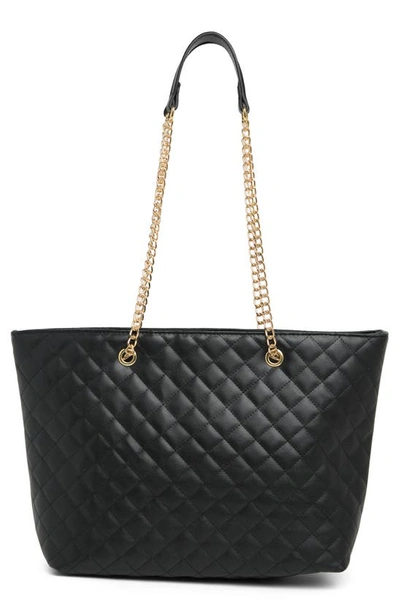 Shop Badgley Mischka Large Quilted Tote Bag In Black