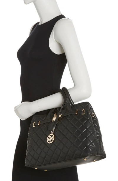 Shop Badgley Mischka Large Diamond Quilted Tote Bag In Black