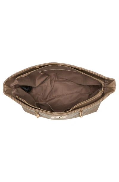 Badgley Mischka Large Quilted Tote Bag In Taupe