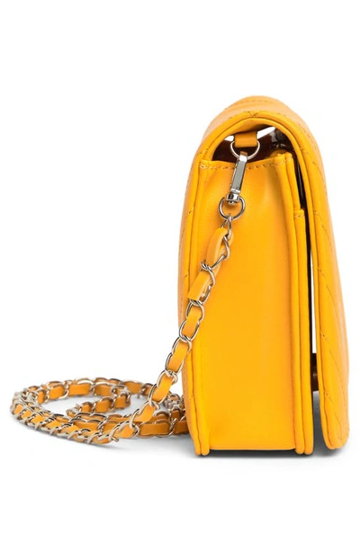 Shop Badgley Mischka Large Quilted Crossbody Bag In Yellow