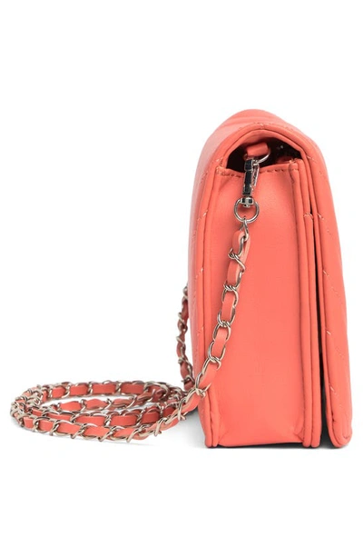 Shop Badgley Mischka Large Quilted Crossbody Bag In Coral