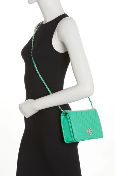 Shop Badgley Mischka Large Quilted Crossbody Bag In Green