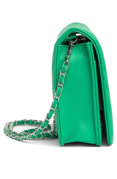 Shop Badgley Mischka Large Quilted Crossbody Bag In Green
