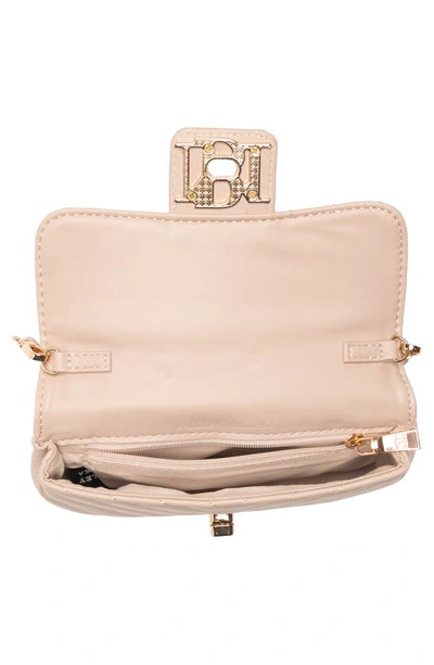 Shop Badgley Mischka Quilted Phone Crossbody Bag In Off White