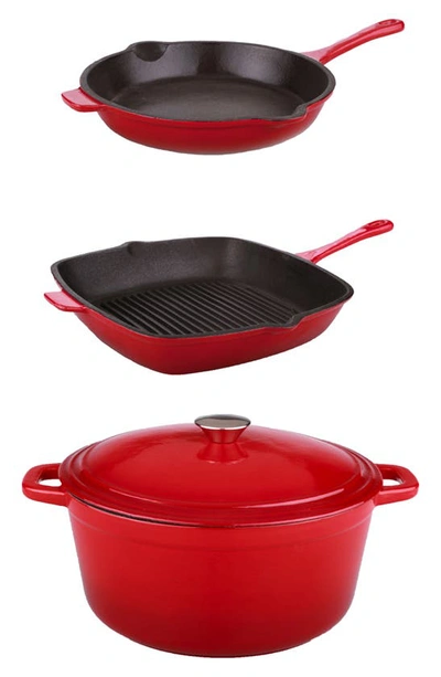 Berghoff Neo 4-piece Cast Iron Set In Red
