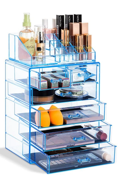 Sorbus Makeup Storage Case Set In Blue