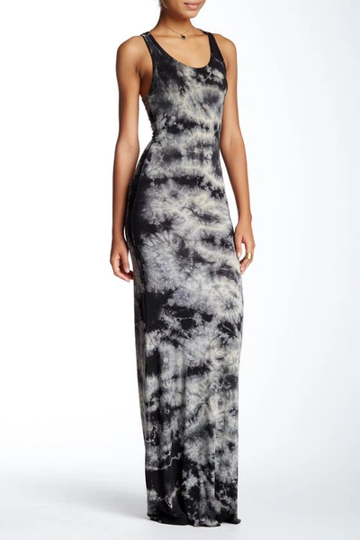 Shop Go Couture Tie-dye Maxi Dress In Black Grey