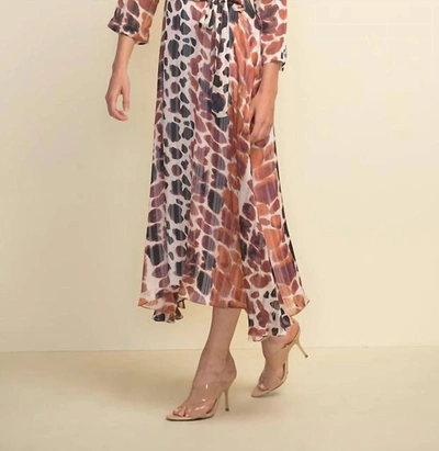 Shop Joseph Ribkoff Giraffe Print Belted Dress In Multi
