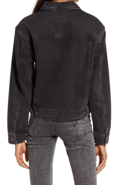 Hidden Women's Basic Trucker Denim Jacket In Black In Black