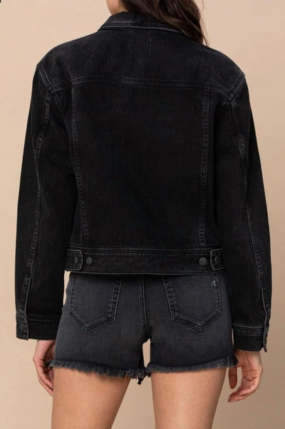 Hidden Women's Basic Trucker Denim Jacket In Black In Black