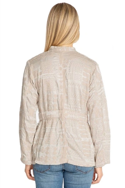 Johnny Was Bordi Satin Jacket In Antique In Silver