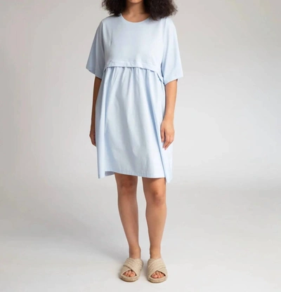 Shop Beaumont Organic Jaina Organic Cotton Dress In Baby Blue