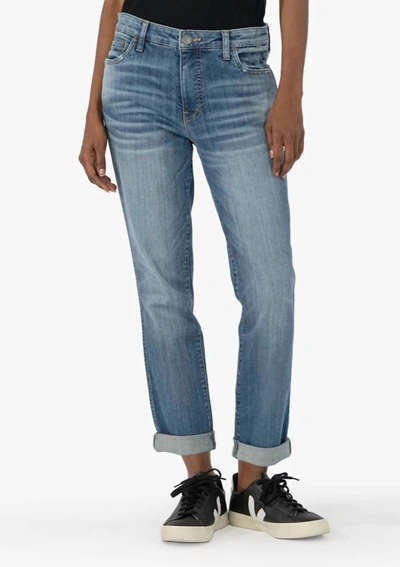Shop Kut From The Kloth Catherine High Rise Boyfriend Roll Up Jean In Look Wash In Multi