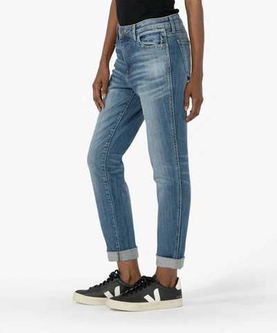 Shop Kut From The Kloth Catherine High Rise Boyfriend Roll Up Jean In Look Wash In Multi