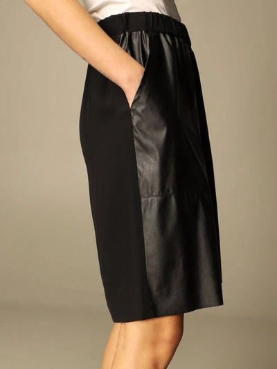 Shop Pinko Sedentario Faux Leather Bermuda Shorts In Black