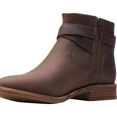 Shop Clarks Camzin Dime Womens Leather Slip On Chelsea Boots In Brown