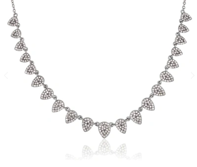 Shop Ela Rae Pear Diamond Collar Necklace In Silver