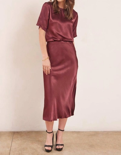 Lamade Dorit Silky Slip Skirt In Cognac In Green