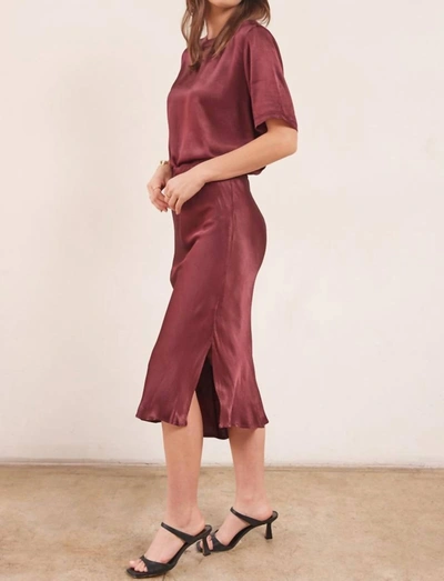 Lamade Dorit Silky Slip Skirt In Cognac In Green