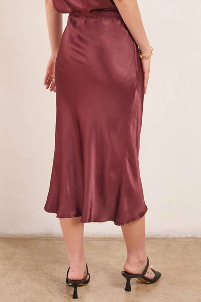 Lamade Dorit Silky Slip Skirt In Cognac In Green