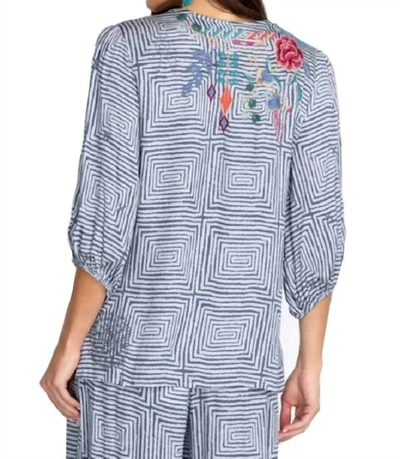 Johnny Was Taryn Flowly Tassel Blouse In Multi