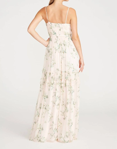 Shop Monique Lhuillier Sleeveless Chiffon Long Dress In Multi