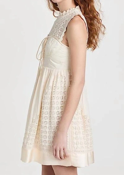 Ulla Johnson Sabrina Lace High Neck A-line Mini Dress In Multi