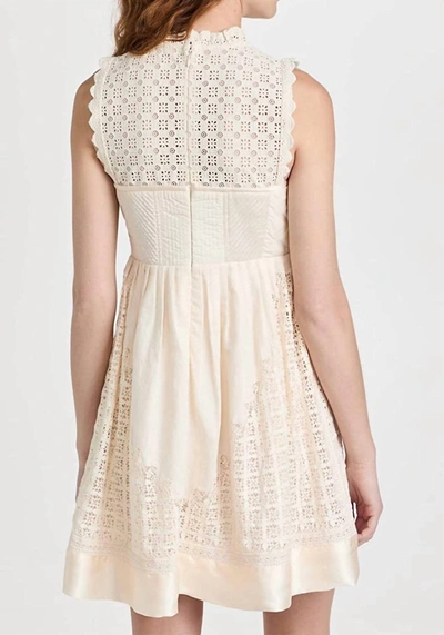 Ulla Johnson Sabrina Lace High Neck A-line Mini Dress In Multi