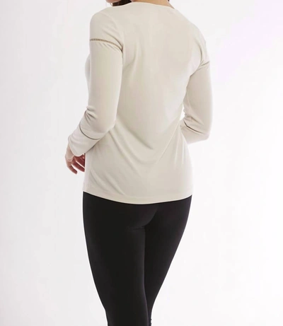 Angel Wrinkle Free Cutout Tunic In Stone In White
