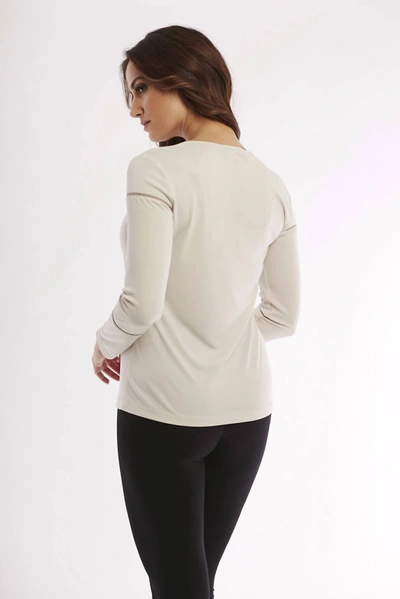 Angel Wrinkle Free Cutout Tunic In Stone In White