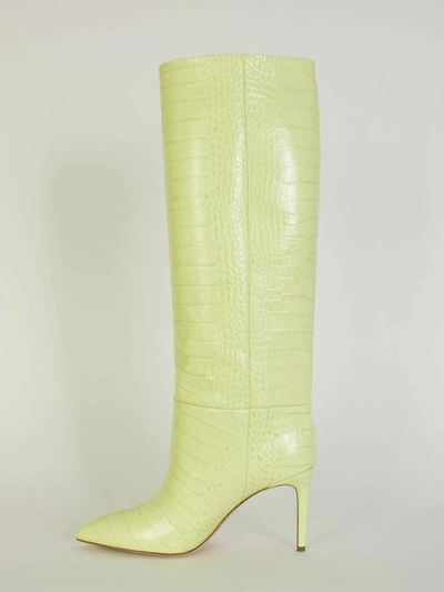 Shop Paris Texas Croco Leather Print In Stiletto 85 Women's Boot In Green