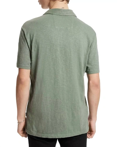 Shop John Varvatos Men's Zion Open Placket Short Sleeve Polo Shirt In Legume In Multi
