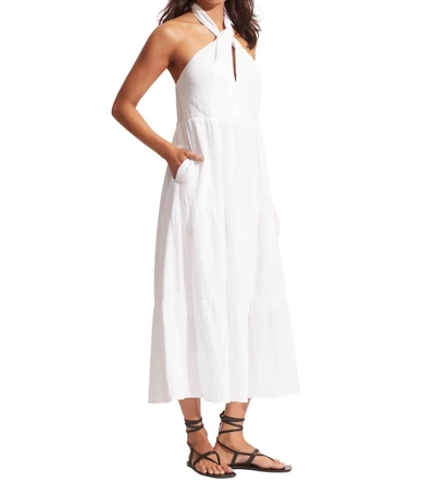 Shop Seafolly Halter Neck Dress In White