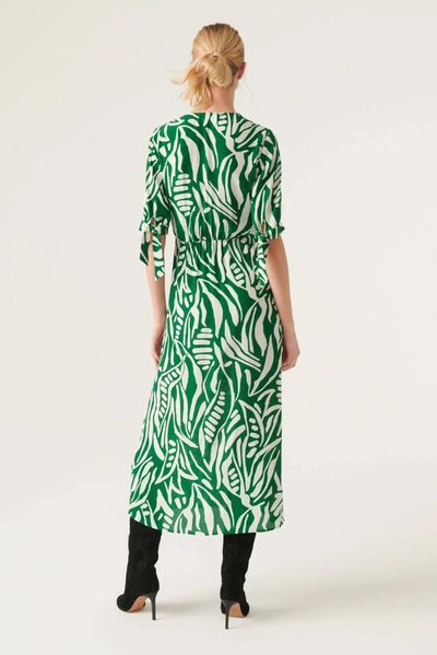 Shop Ba&sh Therence Midi Dress In Green/white In Multi