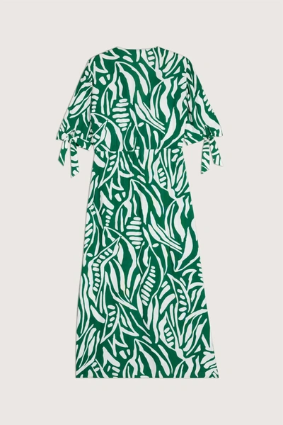 Shop Ba&sh Therence Midi Dress In Green/white In Multi