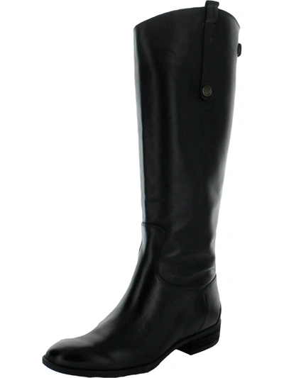 Shop Sam Edelman Womens Leather Comfort Insole Knee-high Boots In Black