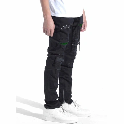 Lifted Anchors Men's Malibu Patch Denim Jean In Black/pine In Multi