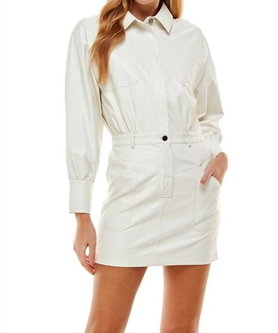 Shop Tcec Vegan Leather Mini Dress In White