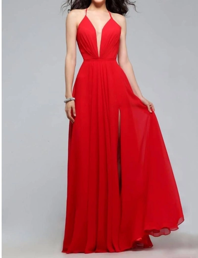 Shop Faviana A Line Evening Gown In Red