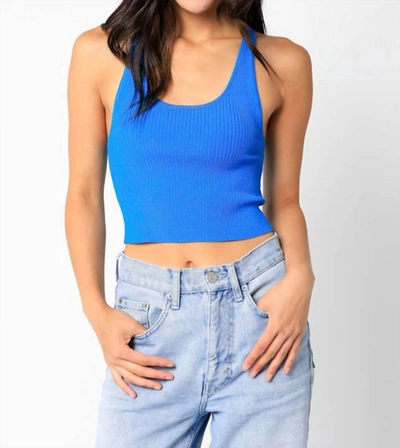 Shop Olivaceous Vienna Tank Top In Blue