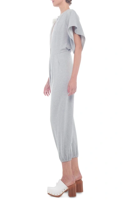 Shop Norma Kamali Rectangle Jog Jumpsuit In Heather Grey