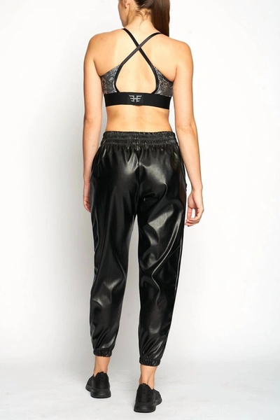 Shop Heroine Sport Downtown Vegan Leather Jogger In Black Leather